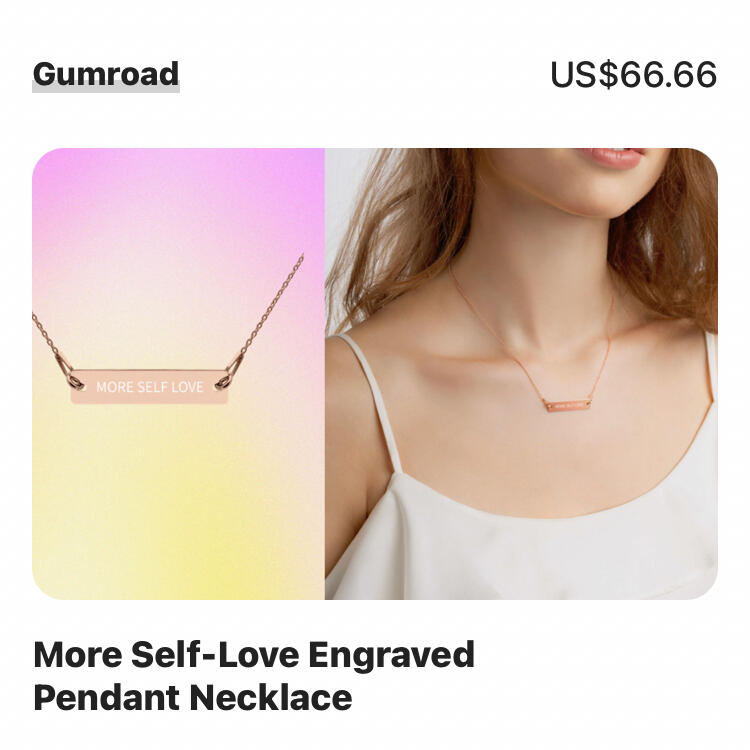 More Self-Love Engraved Pendant Necklace