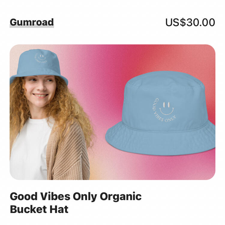 Good Vibes Only Organic Bucket Hat